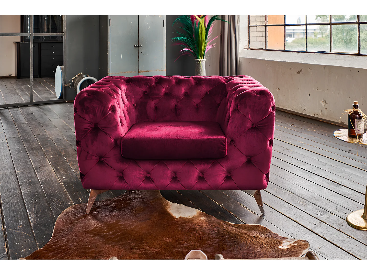 Sessel - Rot Velvet - NARLA