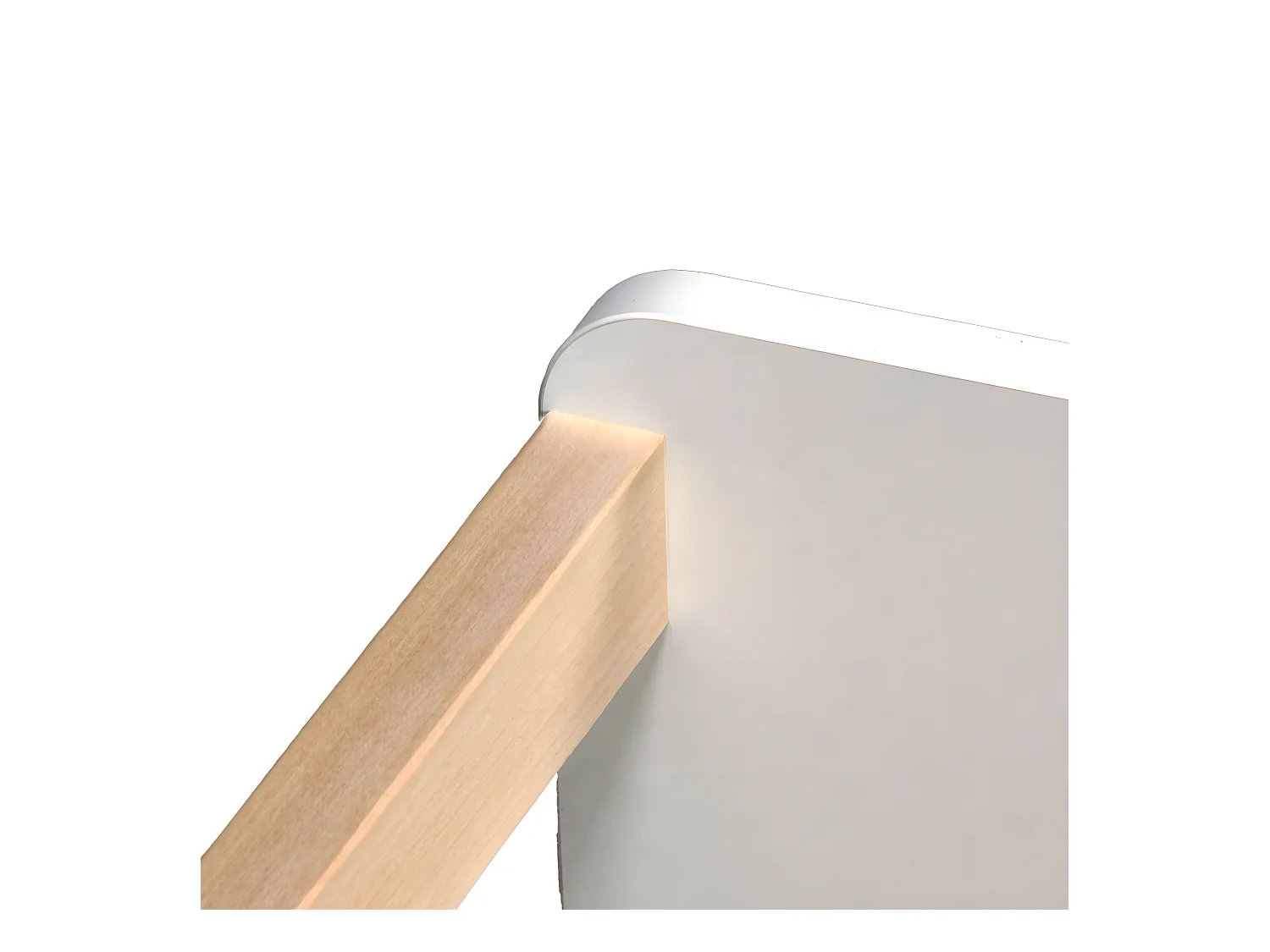 LIT 70x140 PILOU avec sommier / Blanc et Naturel