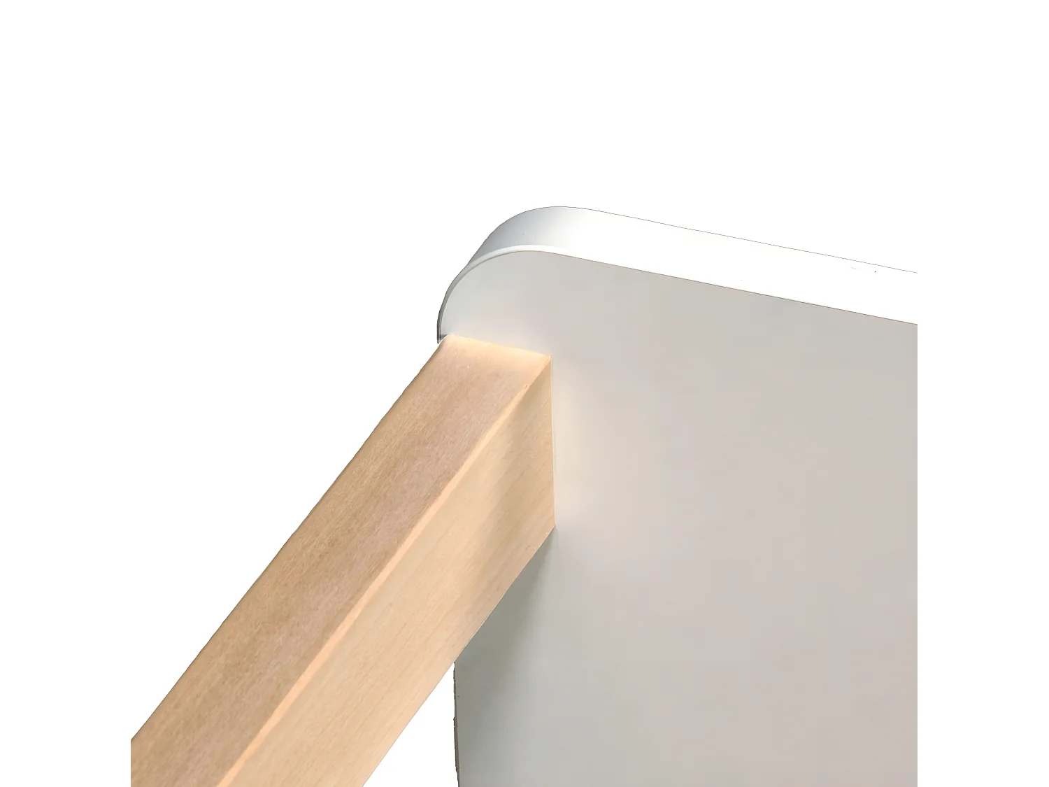 LIT 70x140 PILOU avec sommier / Blanc et Naturel