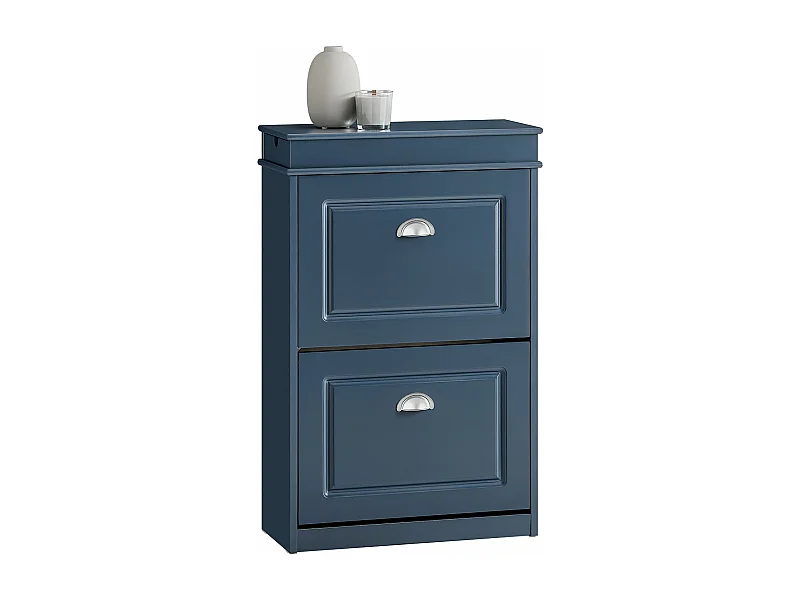 SoBuy FSR78-B Meuble Chaussure, Meuble d'Entrée, Meuble de Rangement à Chaussures Armoire, avec 2 Abattants, 1 Tiroir et 1Crochet