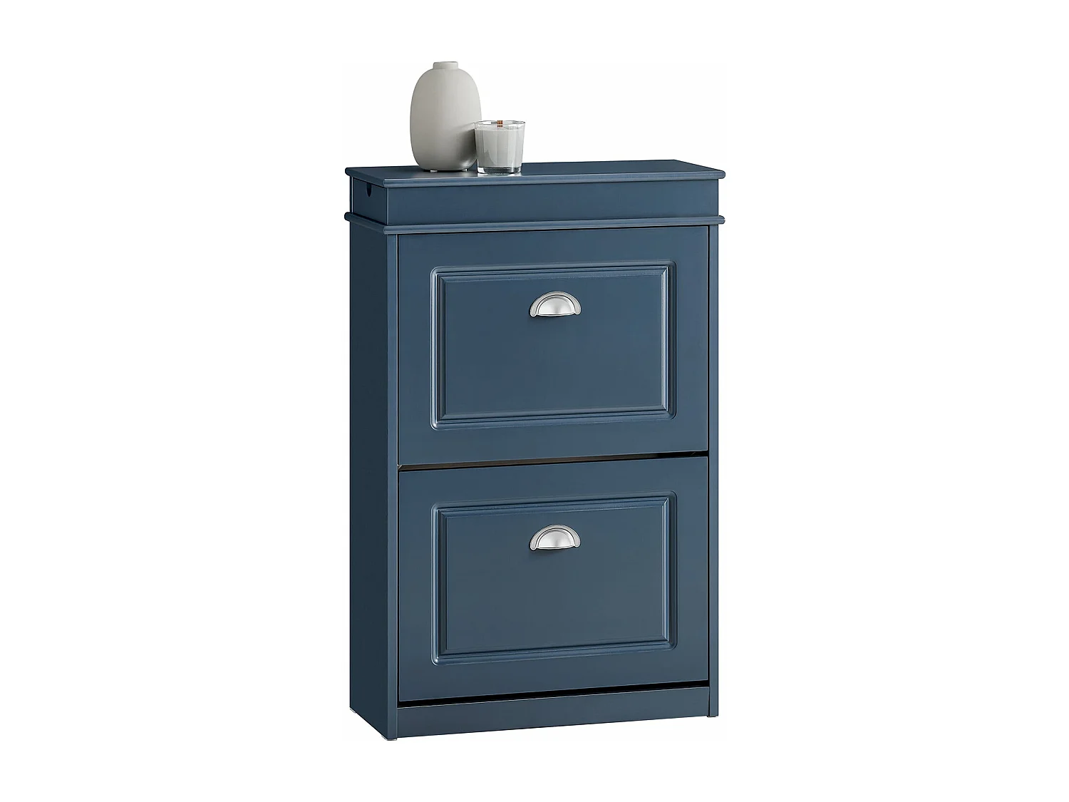 SoBuy FSR78-B Meuble Chaussure, Meuble d'Entrée, Meuble de Rangement à Chaussures Armoire, avec 2 Abattants, 1 Tiroir et 1Crochet