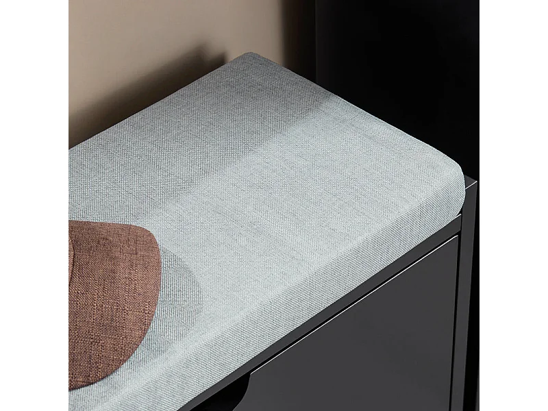 SoBuy Armário de sapatos com prateleira, banco, Banco com sapateira FSR151-K-SCH