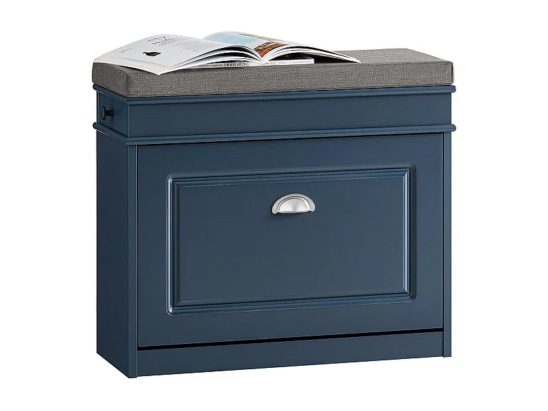 SoBuy FSR82-K-B Banc Chaussures, Armoire à Chaussures, Meuble d'entrée avec 1 Abattants, 1 Coussin, 1 Tiroir et 1Crochet