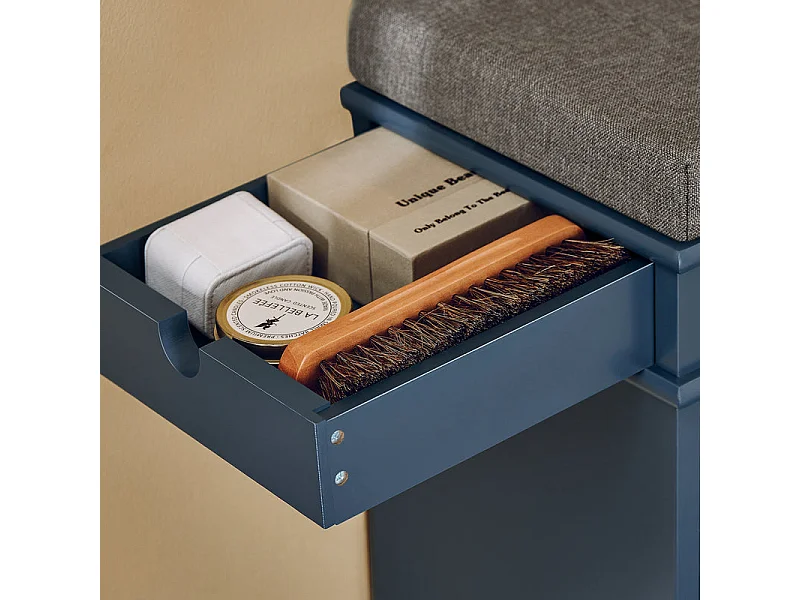 SoBuy FSR82-K-B Banc Chaussures, Armoire à Chaussures, Meuble d'entrée avec 1 Abattants, 1 Coussin, 1 Tiroir et 1Crochet