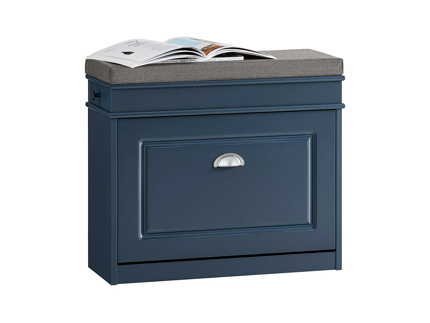SoBuy FSR82-K-B Banc Chaussures, Armoire à Chaussures, Meuble d'entrée avec 1 Abattants, 1 Coussin, 1 Tiroir et 1Crochet