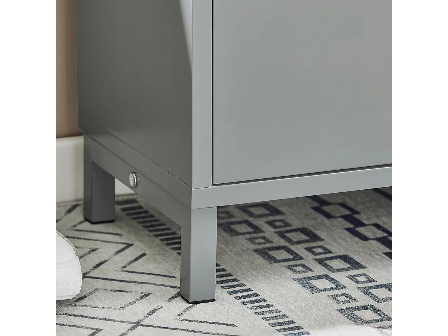 SoBuy Banc Chaussures, Rangement pour Chaussures, Armoire à Chaussures, Meuble d'entrée, Coffre avec 1 Abattants et 1 Coussin, Gris, L60xP24xH52 cm, FSR151-K-HG