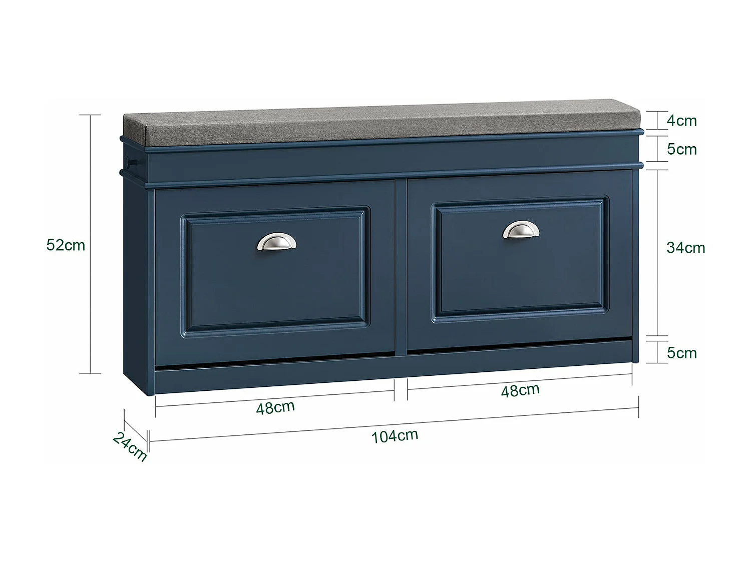 SoBuy Armário de sapatos com prateleira, banco, Banco com sapateira FSR64-B