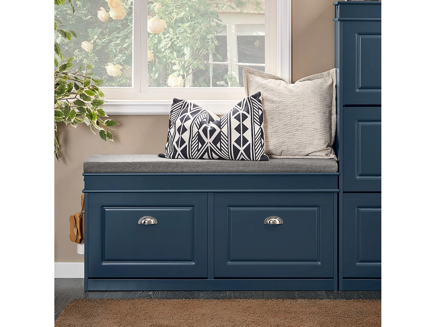 SoBuy Armário de sapatos com prateleira, banco, Banco com sapateira FSR64-B