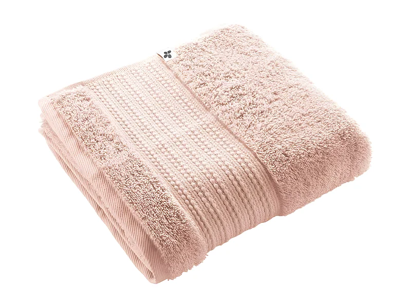 EMMA - Serviette de Toilette 50x90cm en Coton Bio Coloris Rose Poudré