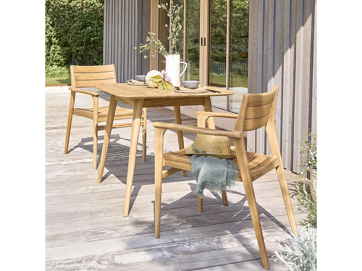 Poltrona da giardino in teak massello (set di 2)