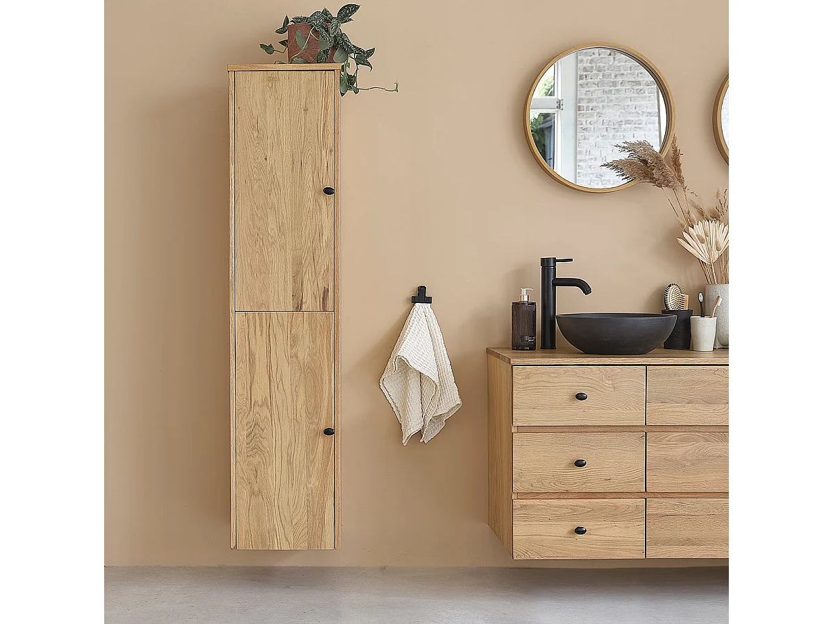 Armario flotante de madera de roble macizo