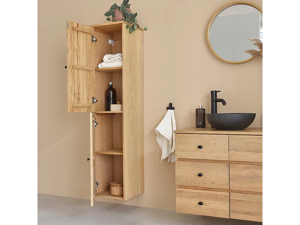 Armario flotante de madera de roble macizo