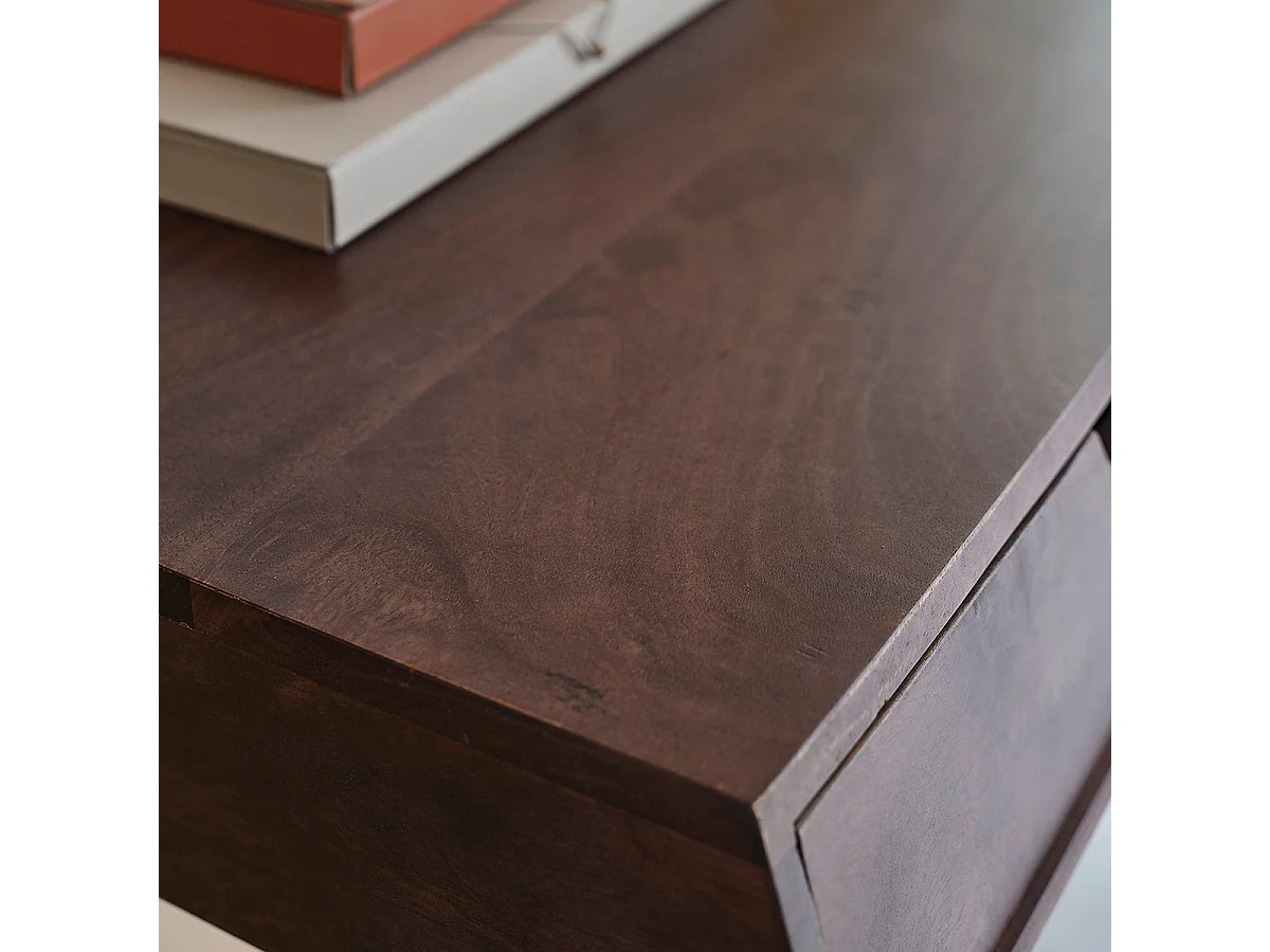 Bureau en bois de manguier 140 cm 3 tiroirs