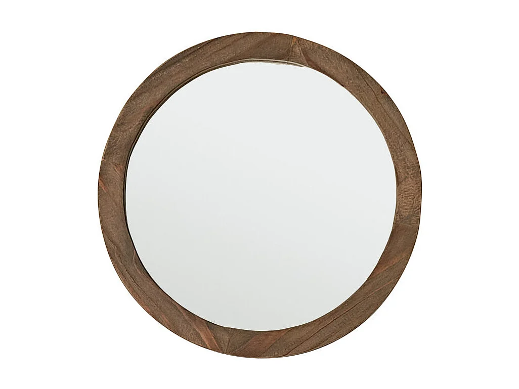 Miroir en pin recyclé massif rond