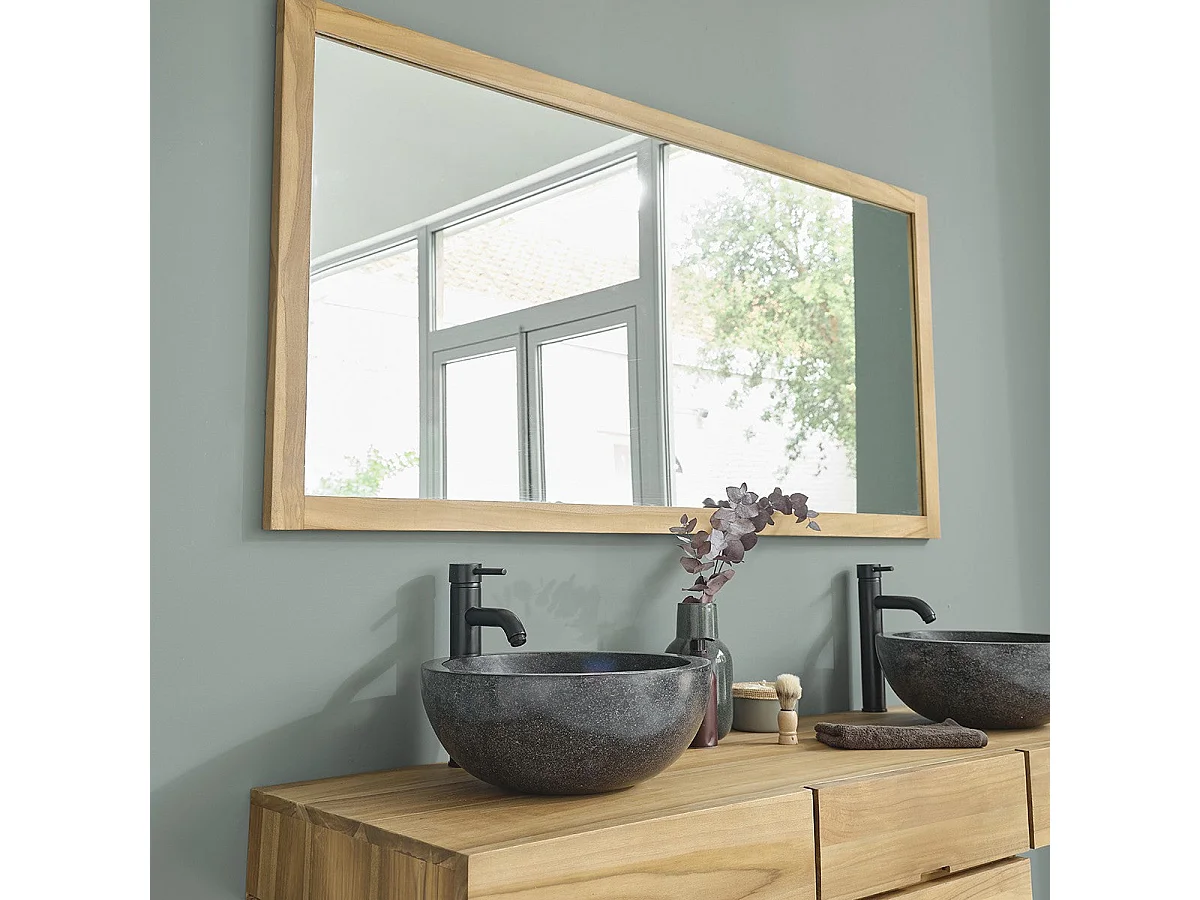 Specchio rettangolare in teak massello 160x80 cm