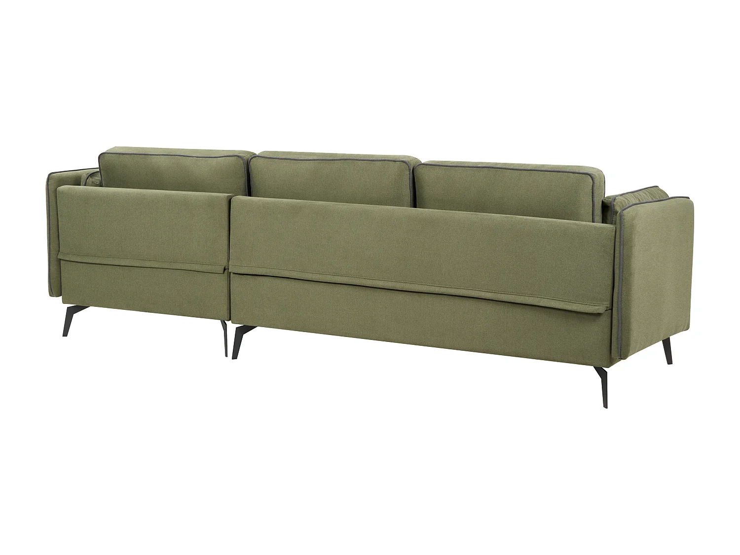 Canapé d'Angle Moderne Côté droite 3 Places avec Coussins Rembourré en Polyester Vert Altan