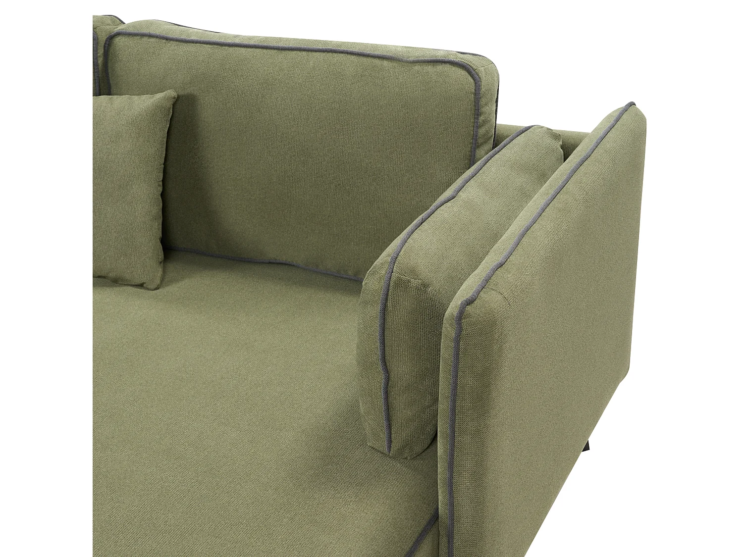 Canapé d'Angle Moderne Côté droite 3 Places avec Coussins Rembourré en Polyester Vert Altan