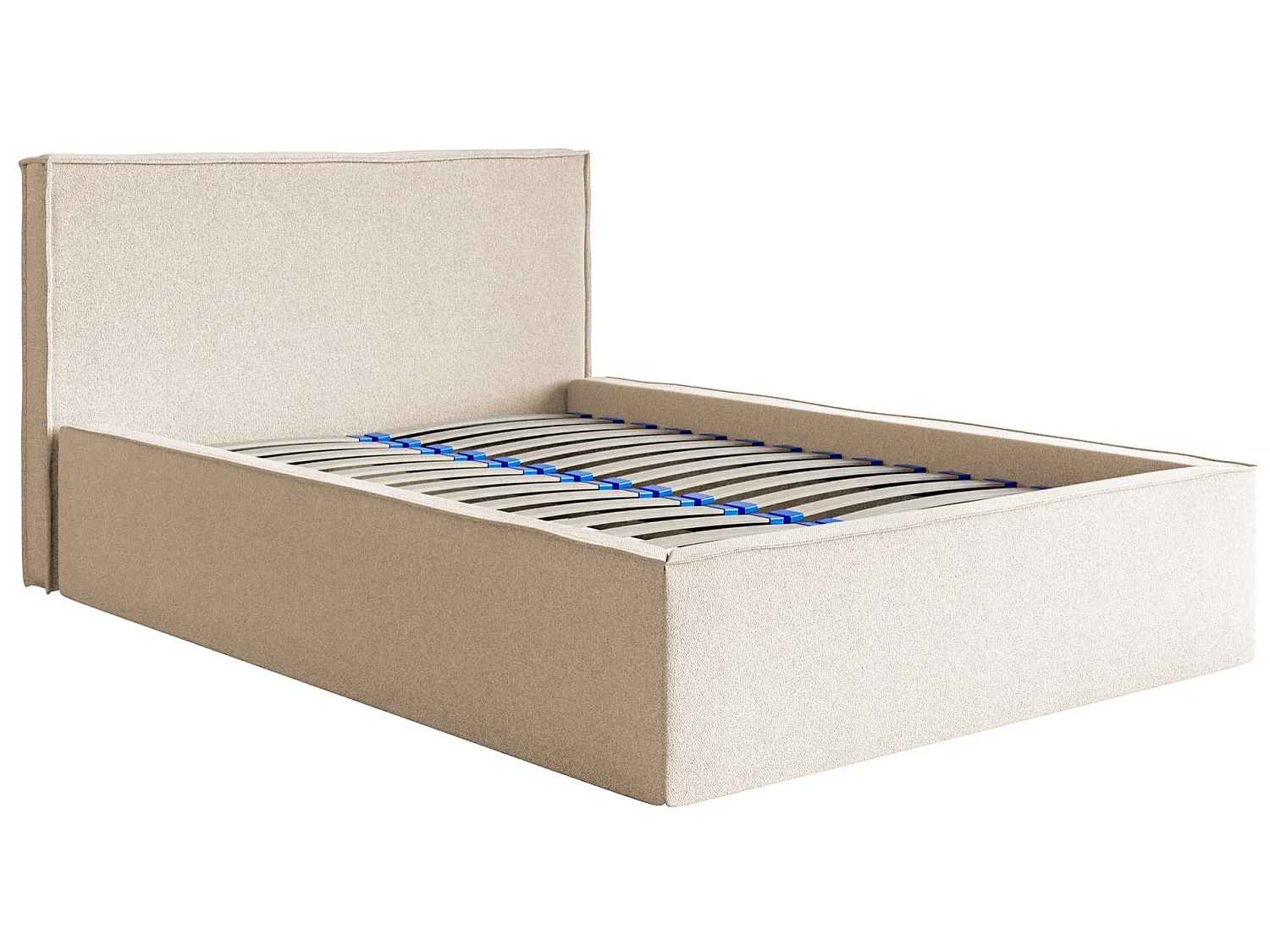 Tweepersoonsbed gestoffeerd - 180x200 cm - in lichtbeige chenillestof - LUCERA
