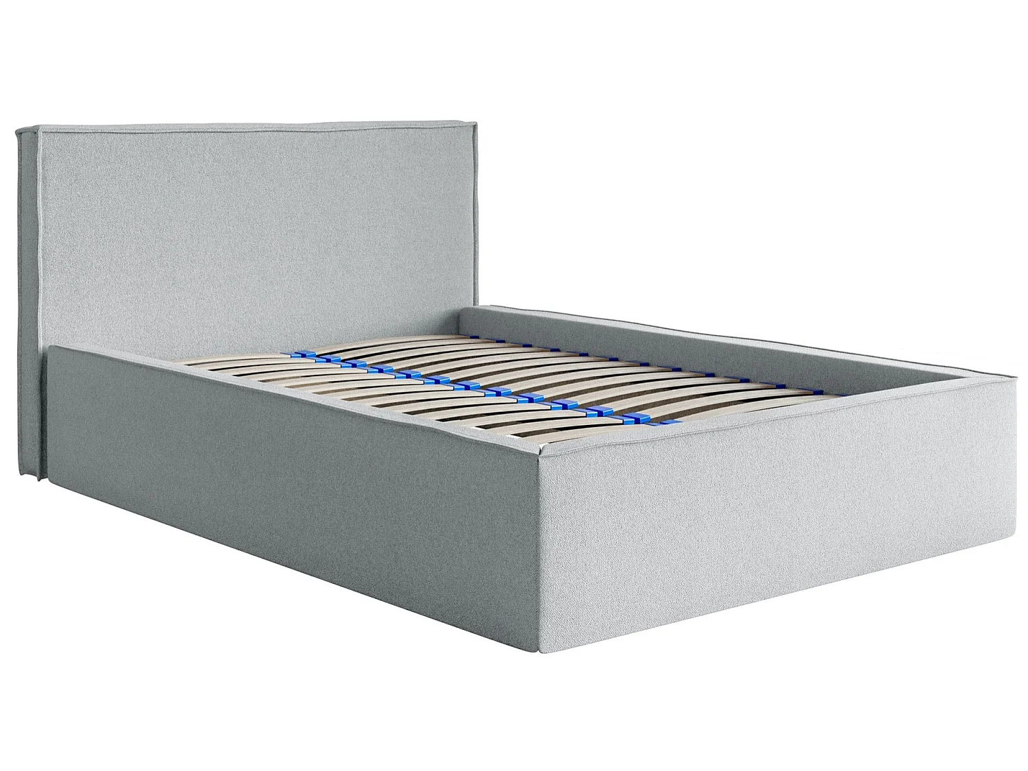 Tweepersoonsbed gestoffeerd - 180x200 cm - in grijze chenillestof - LUCERA