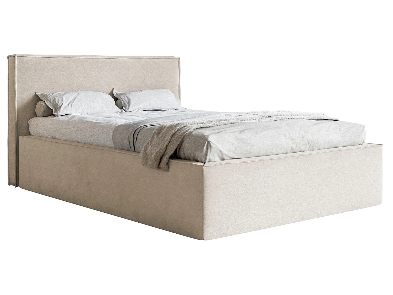 Tweepersoonsbed gestoffeerd - 180x200 cm - in greige fluweel - LUCERA