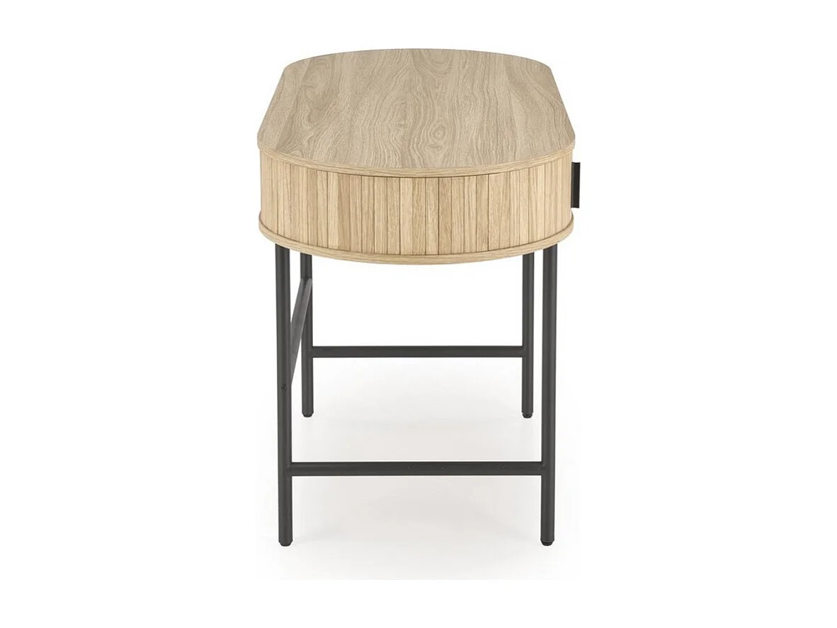 Scrivania ovale in legno e metallo con ante scorrevoli Davy