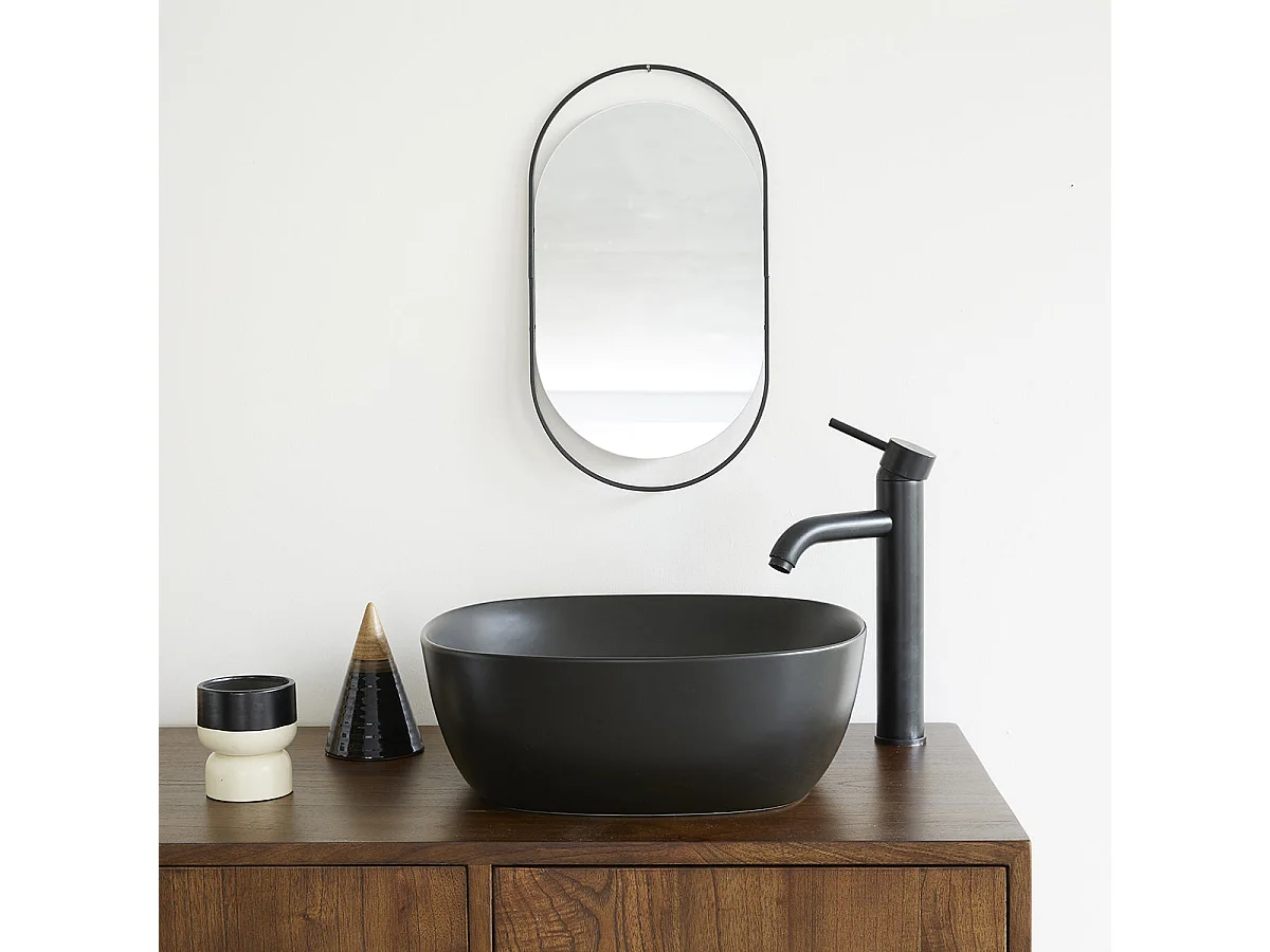 Vasque en céramique noire 41 cm