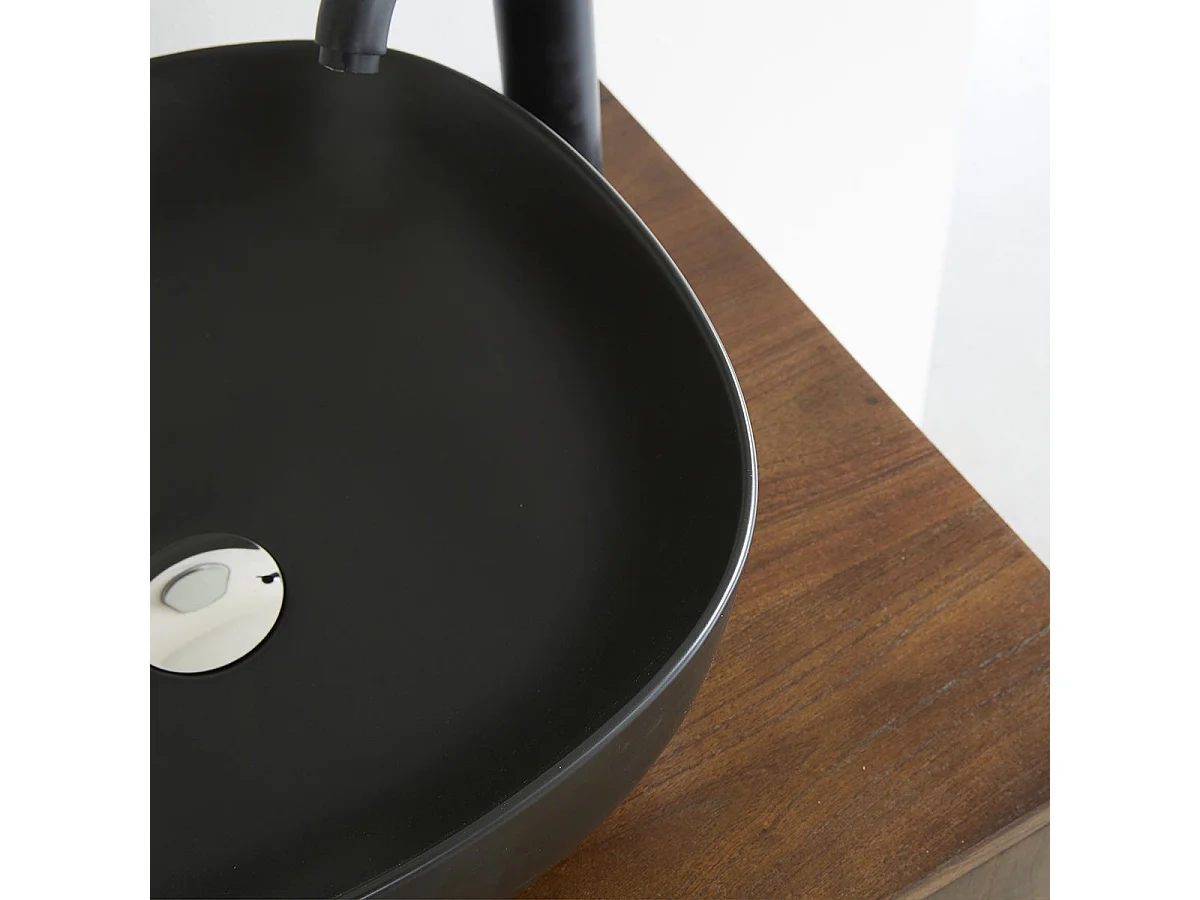 Vasque en céramique noire 41 cm