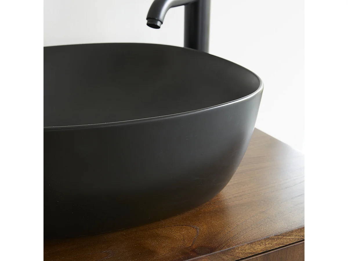 Vasque en céramique noire 41 cm