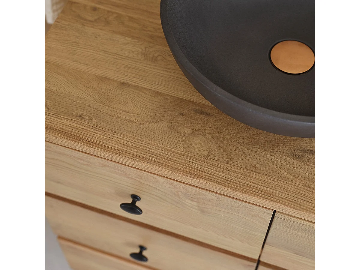 Lavabo tipo cuenco de hormigón gris