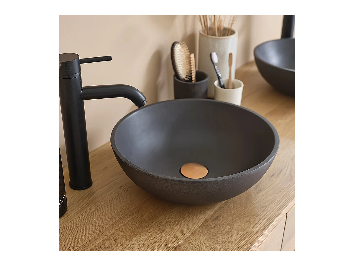 Vasque bol en beton gris 37 cm