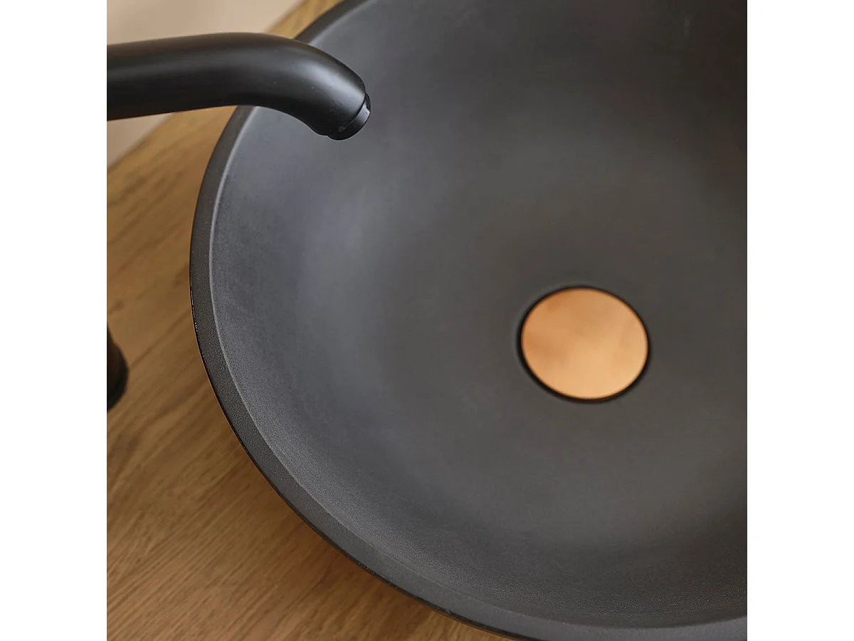 Vasque bol en beton gris 37 cm