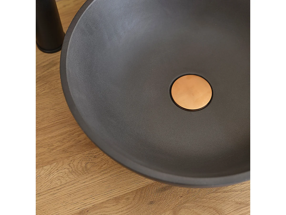 Vasque bol en beton gris 37 cm