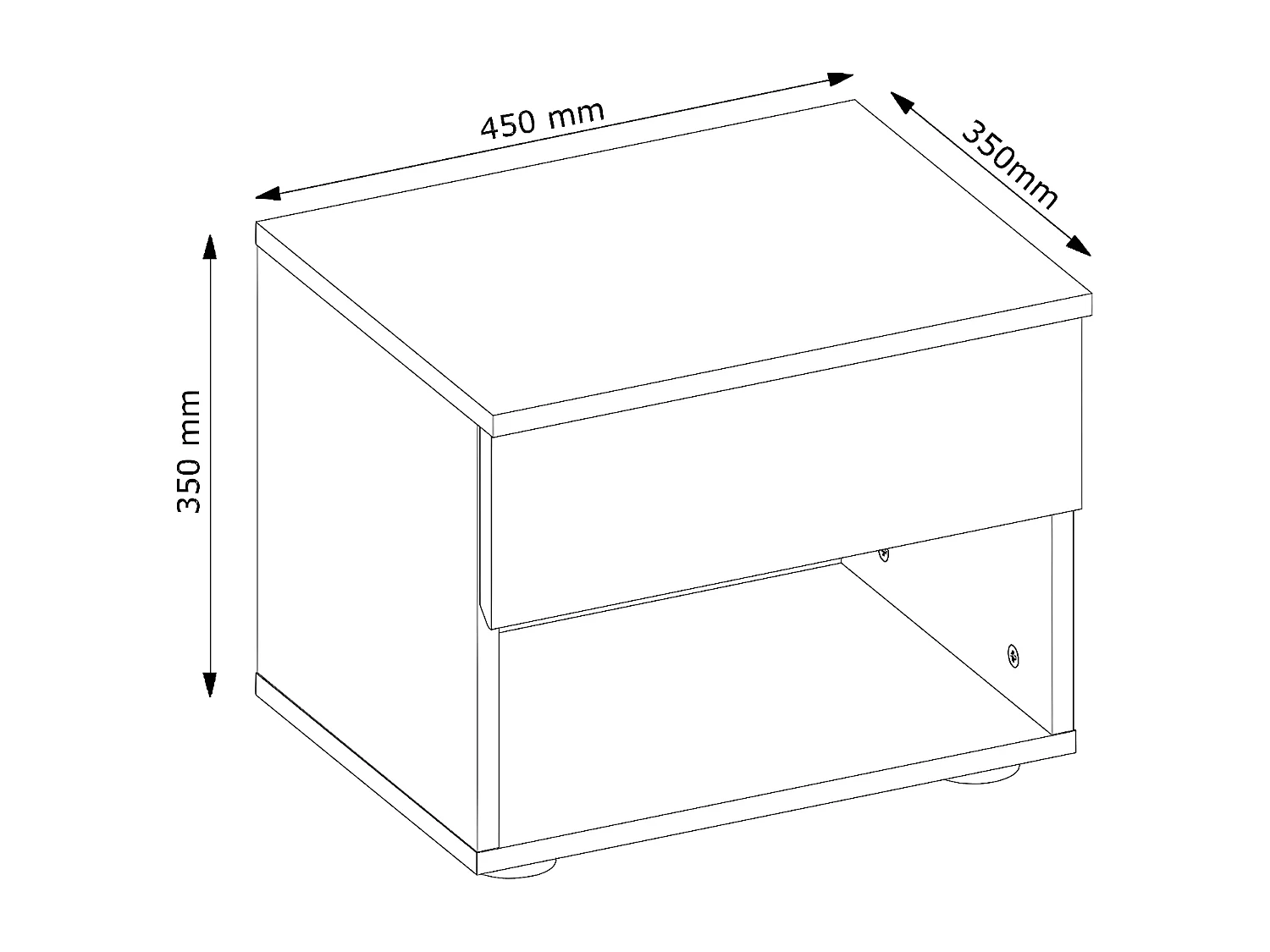 NACHTKONSOLE Fino weiß 45 / 35 / 35cm (2er-Set)