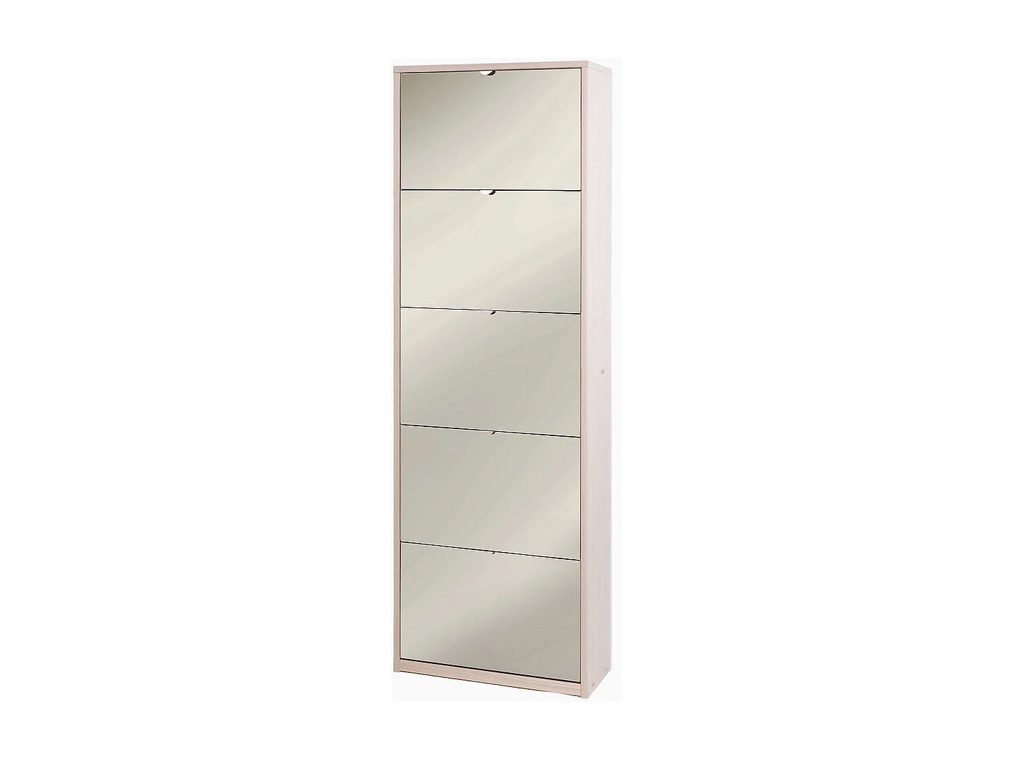 Meuble à chaussures 5 portes miroir pour 25 paires design moderne Roy - Orme