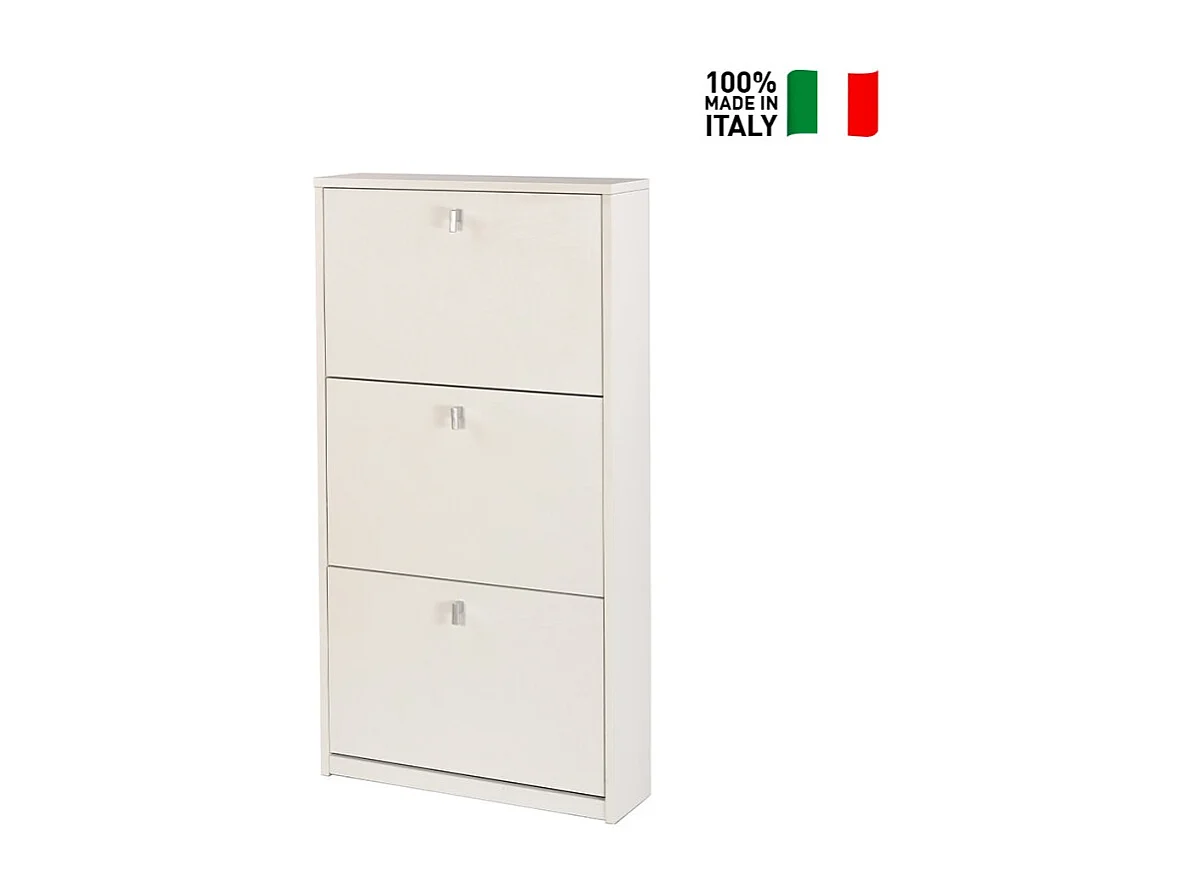 Zapatero delgado 3 puertas 7 pares de zapatos de diseño moderno Kopen - Blanco Shabby