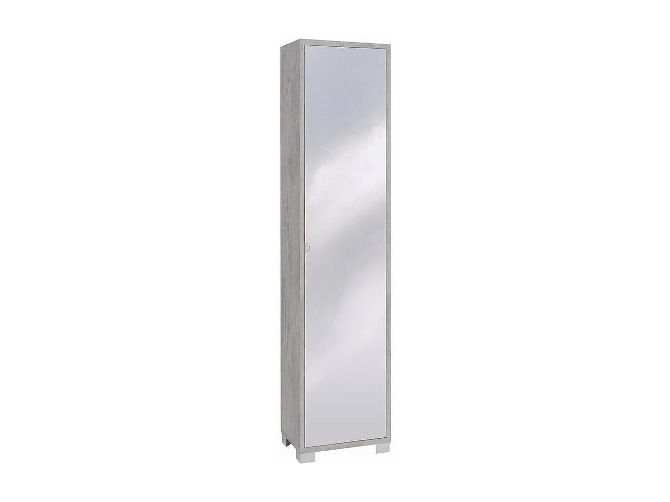 Mueble columna de almacenamiento con puerta de espejo con 4 estantes ajustables Beck - Gris