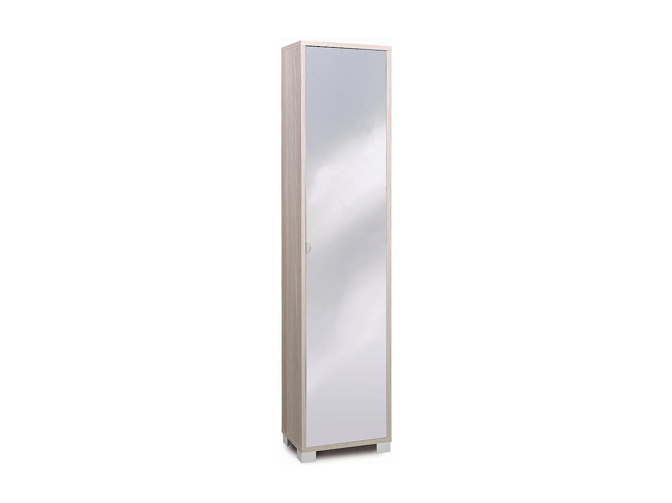 Armoire colonne avec porte-miroir 4 étagères réglables Beck - Orme