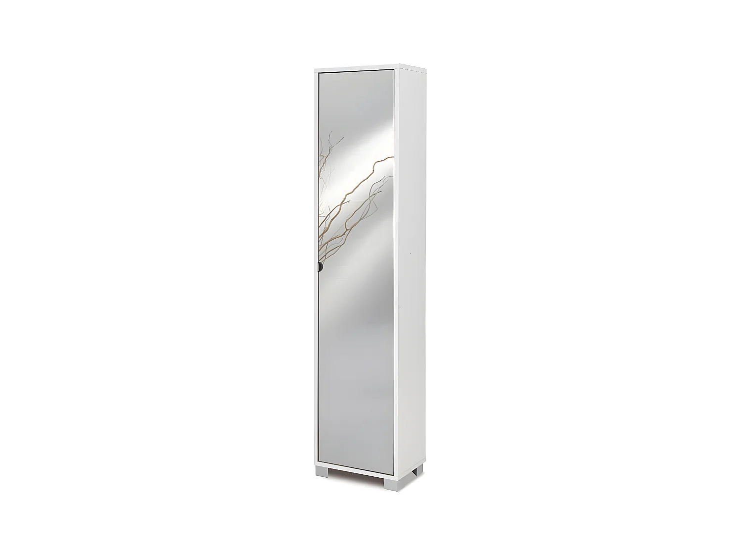 Colonna 1 anta specchio kit l43 p29 h190 in truciolare nobilitato color bianco fiammato
