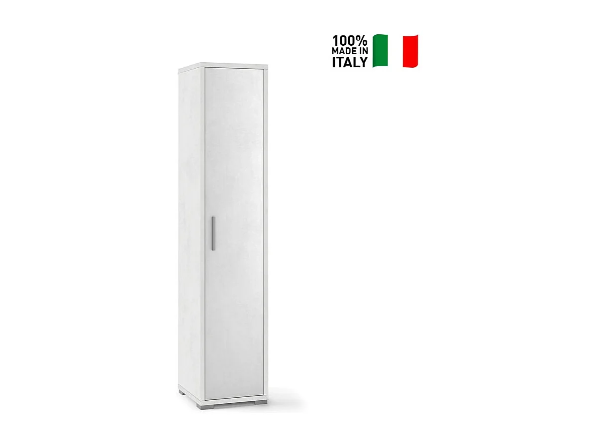 Armario columna multiusos de 5 puertas de diseño moderno Kumi - Blanco