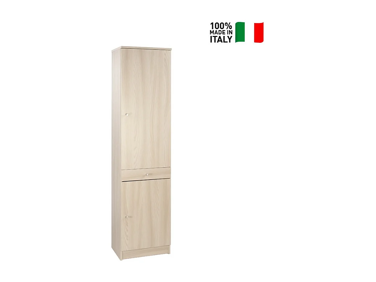 Mueble móvil multiusos columna 2 cajones puertas 3 baldas Half - Olmo