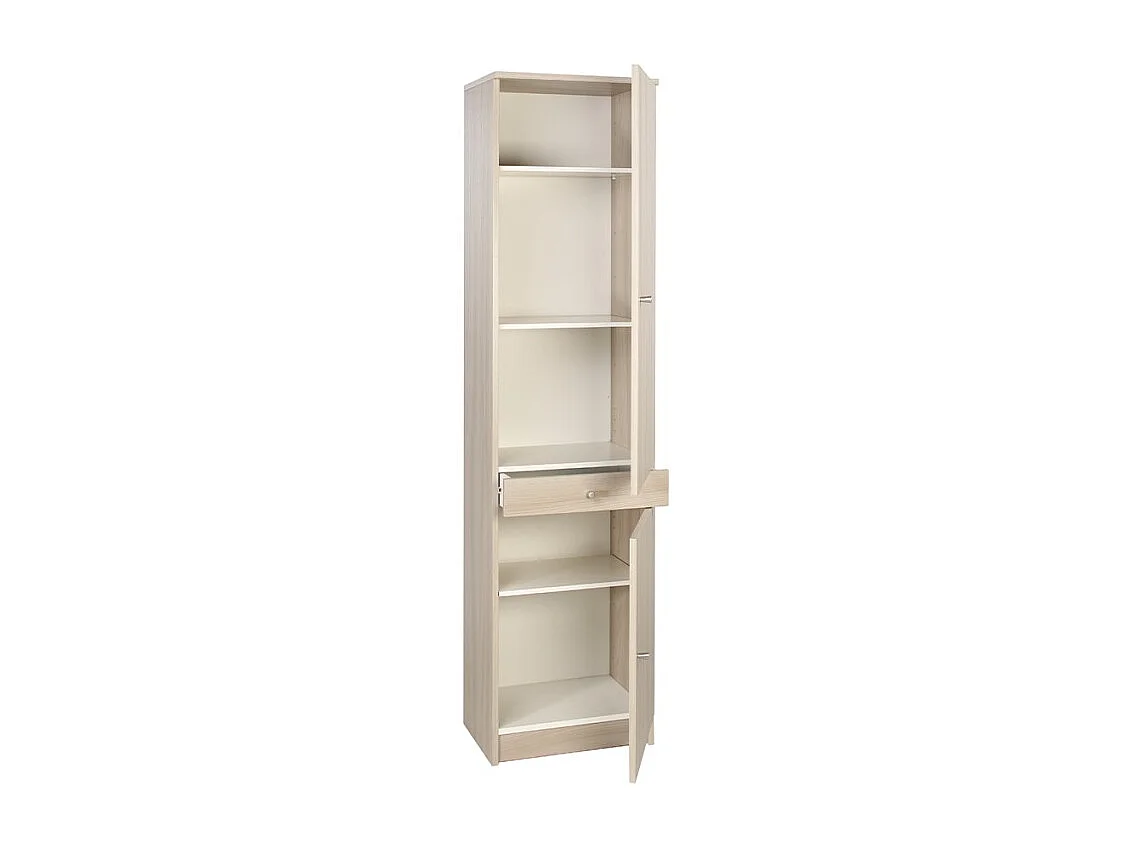 Mueble móvil multiusos columna 2 cajones puertas 3 baldas Half - Olmo