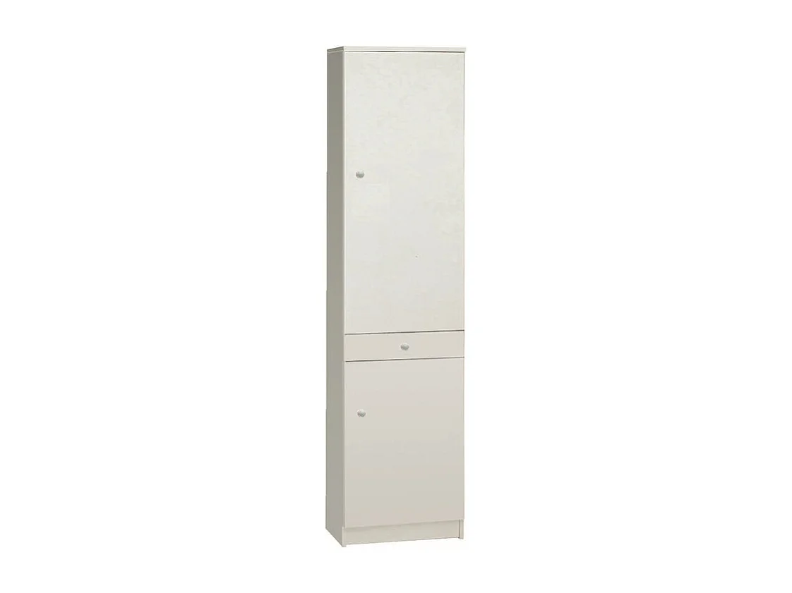 Mueble móvil multiusos columna 2 cajones puertas 3 baldas Half - Blanco