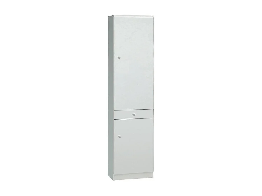 Mueble móvil multiusos columna 2 cajones puertas 3 baldas Half - Blanco