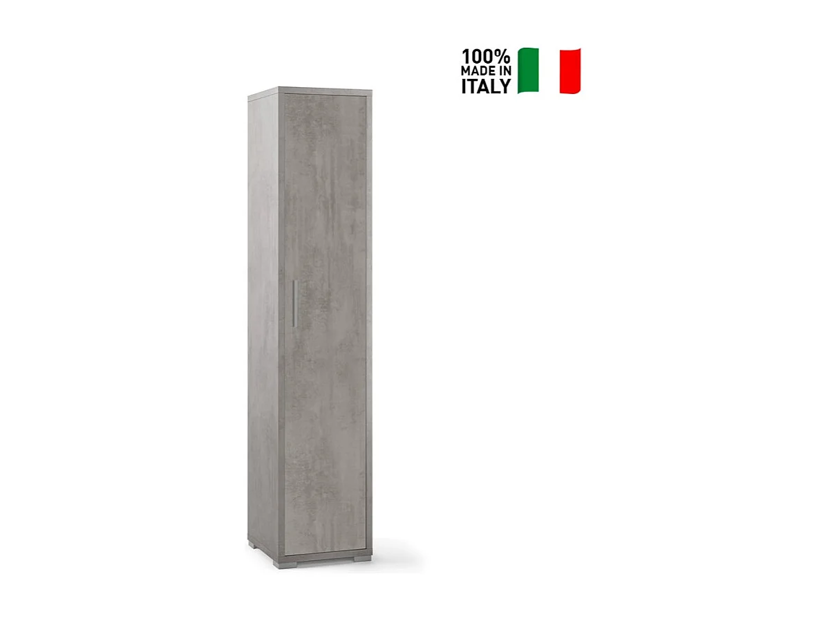 Armario columna multiusos de 5 puertas de diseño moderno Kumi - Gris