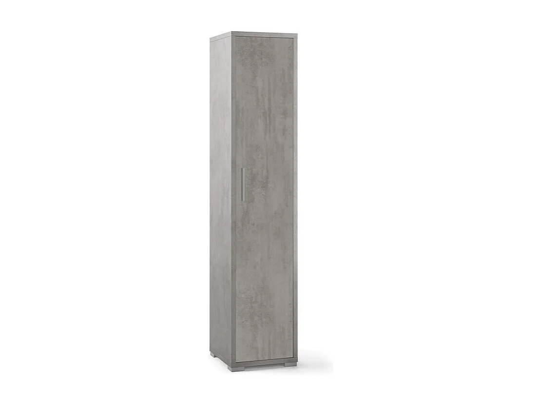 Armario columna multiusos de 5 puertas de diseño moderno Kumi - Gris