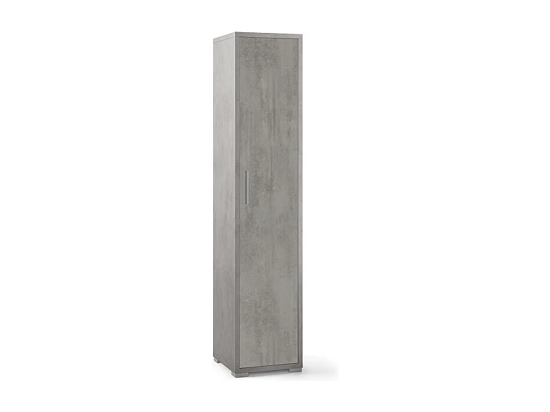 Armario columna multiusos de 5 puertas de diseño moderno Kumi - Gris
