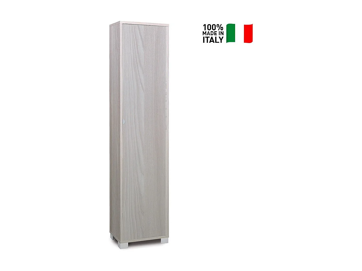 Armario mueble con puerta de unidad de almacenamiento 4 estantes ajustables Tibet - Olmo