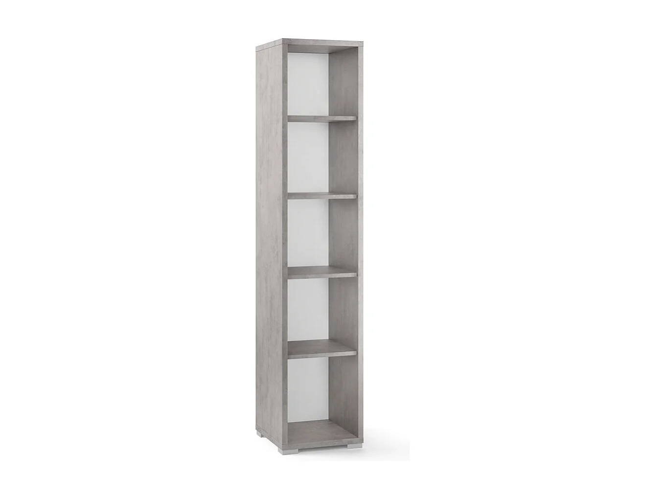 Librería moderna multiusos columna abierta con 5 compartimentos Lipp - Gris