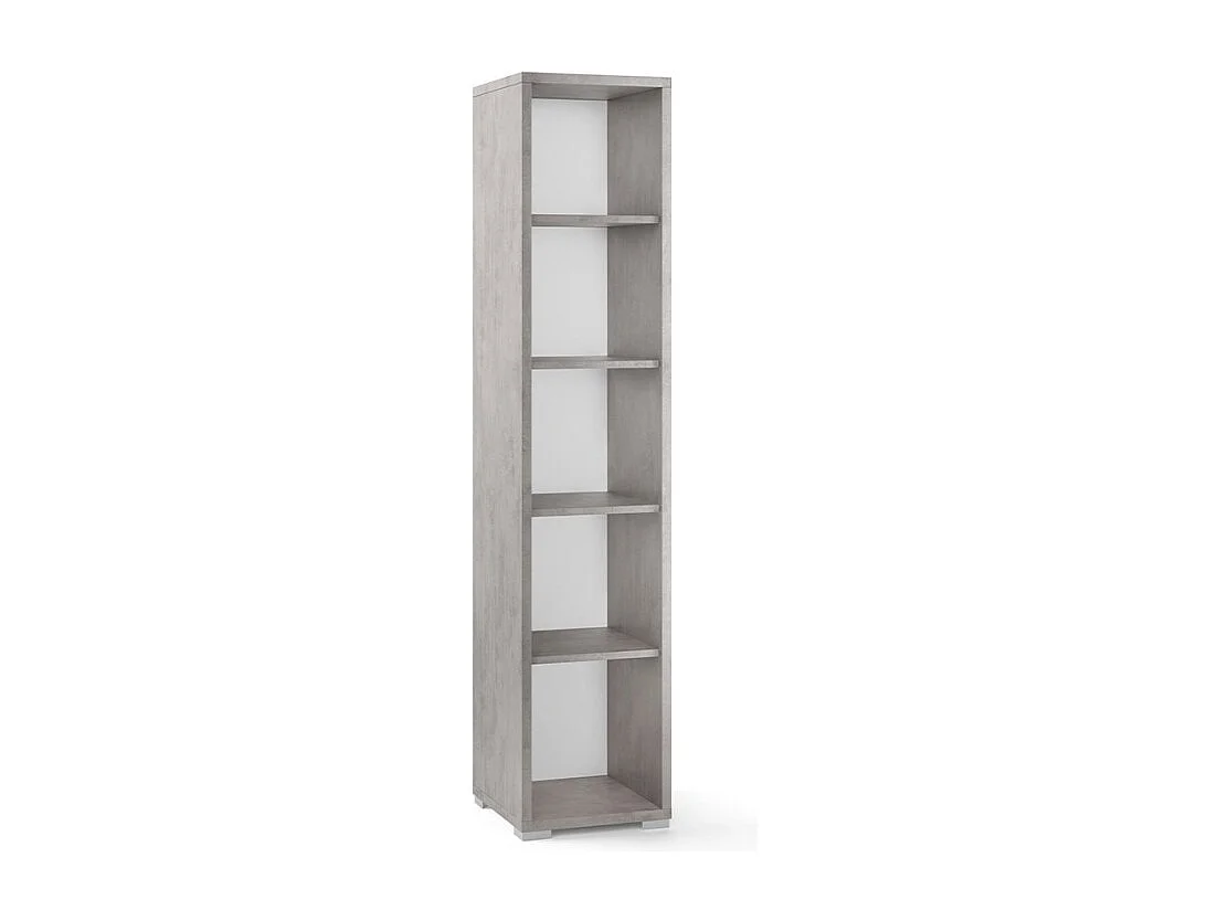 Librería moderna multiusos columna abierta con 5 compartimentos Lipp - Gris