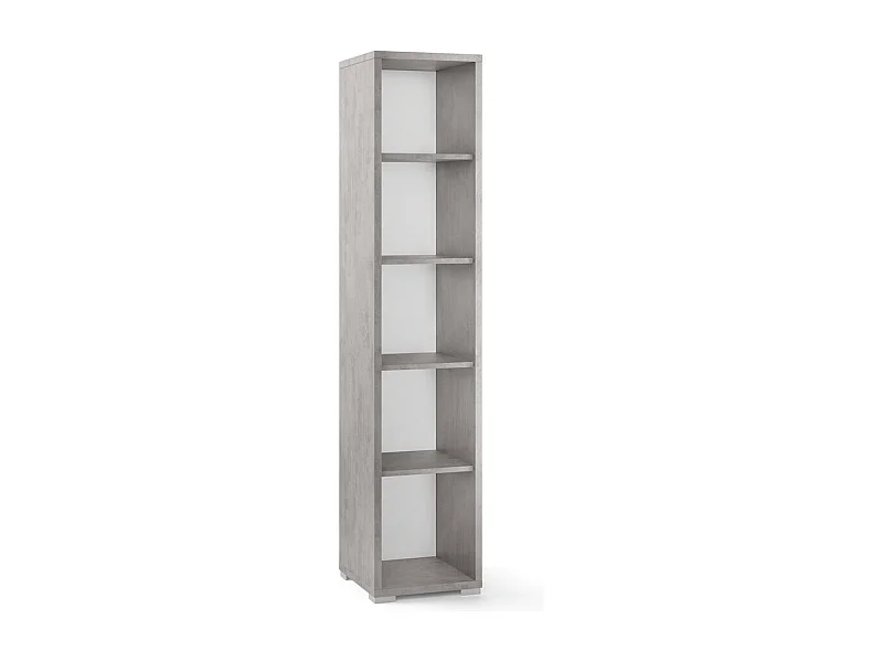 Librería moderna multiusos columna abierta con 5 compartimentos Lipp - Gris